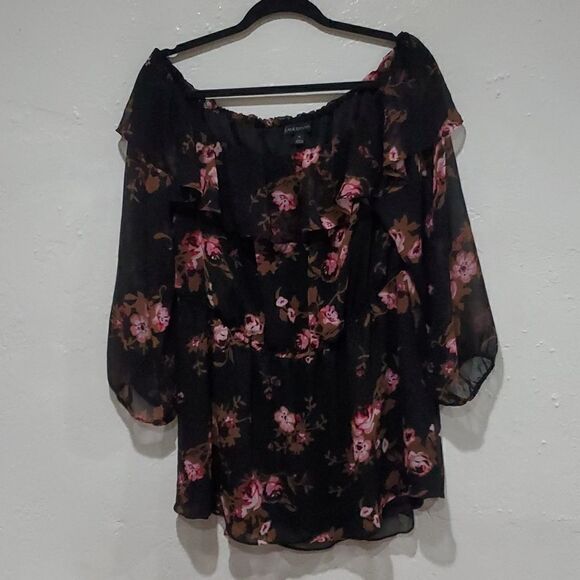 Lane Byrant Off The Shoulder Floral Top - Picture 2 of 10